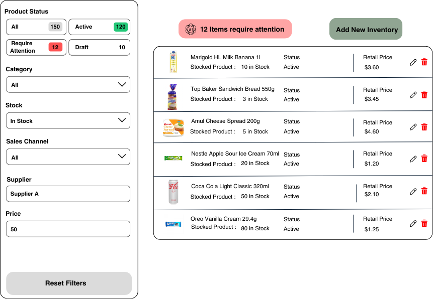Manage inventory